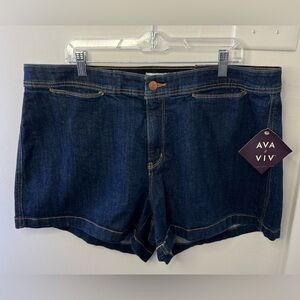Women's Dark Blue Denim Shorts -Size 18